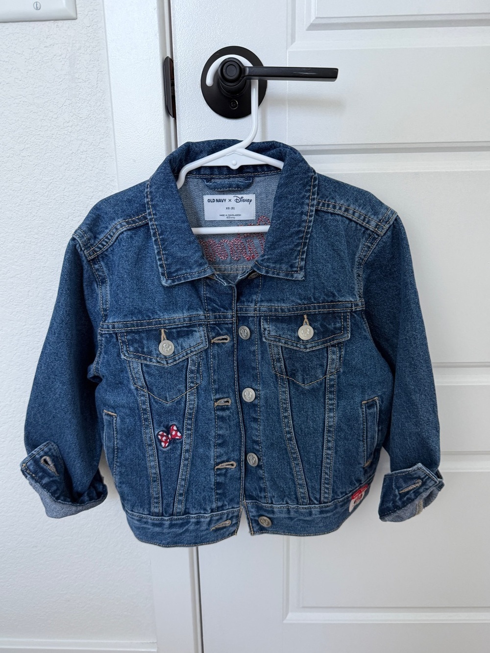 Old Navy x Disney girl Minnie Mouse denim jacket XS (5) NEW